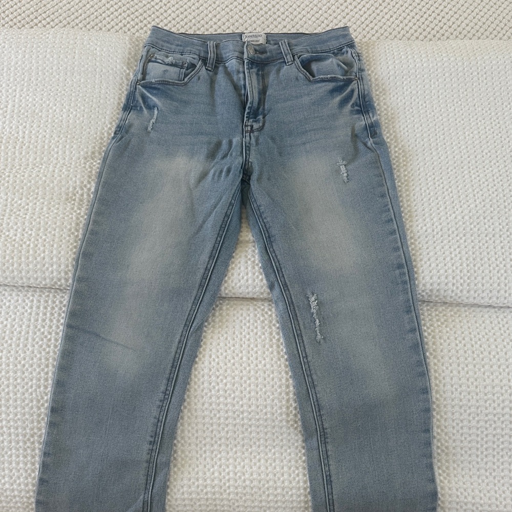 Kensie Women's Faded Blue Boot Cut Jeans